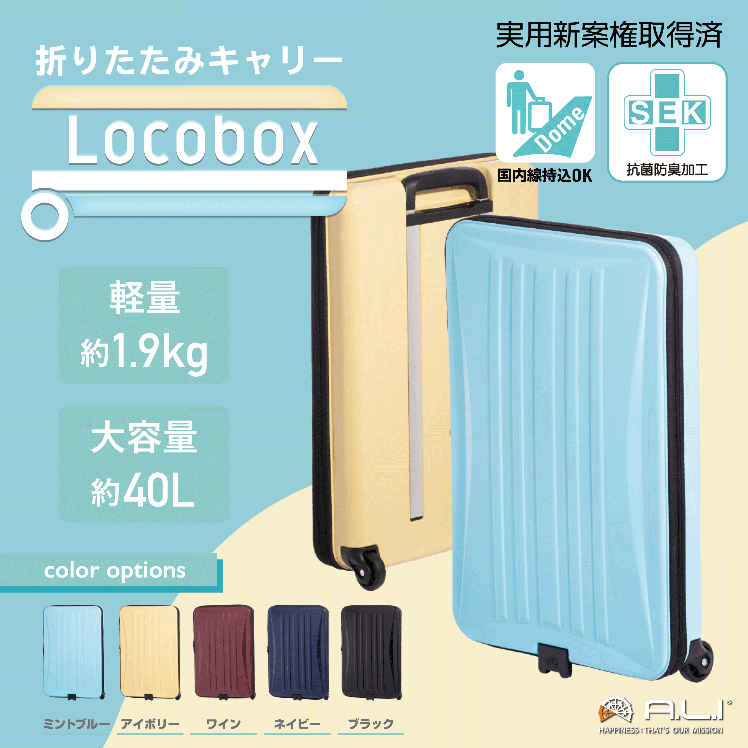 柔らかい 折りたたみスーツケース 即購入可 キャリーバッグ locobox